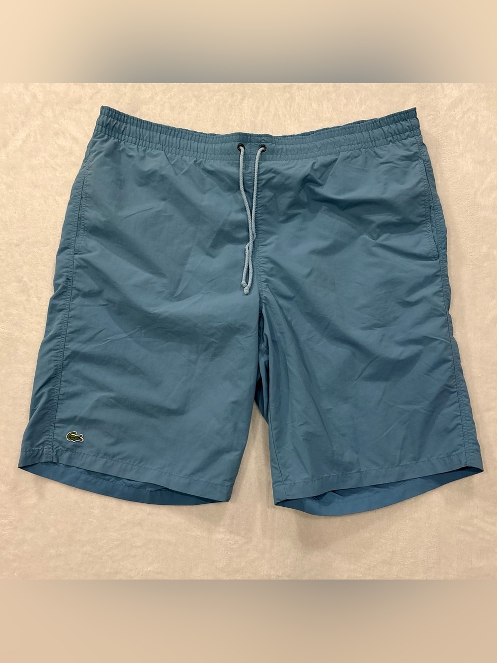 Lacoste Blue Drawstring Swim Trunks Bathing Suit Men’s Size 7 (US Size XXL)